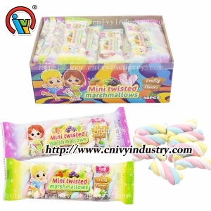 Delicious short twist marshmallow sweets supplier