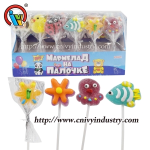 동물 모양 Gummy Jelly Lollipop Candy