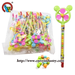 wholesale fan plastic toy candy with whistle